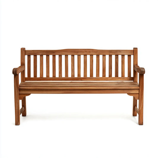 Ławka ogrodowa 2 brązowe kwadraty w prostokątnym teku stałym 120 x 65 x 90 cm