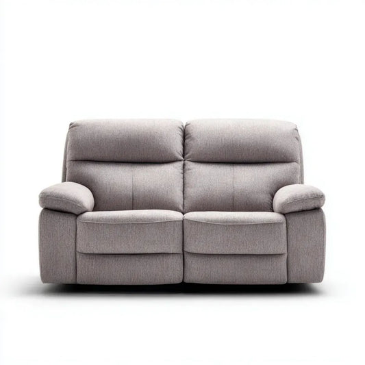 Sofa, 2-osobowa relaksujący sofa uchylny szara w poliestrze 160 x 95 x 102 cm