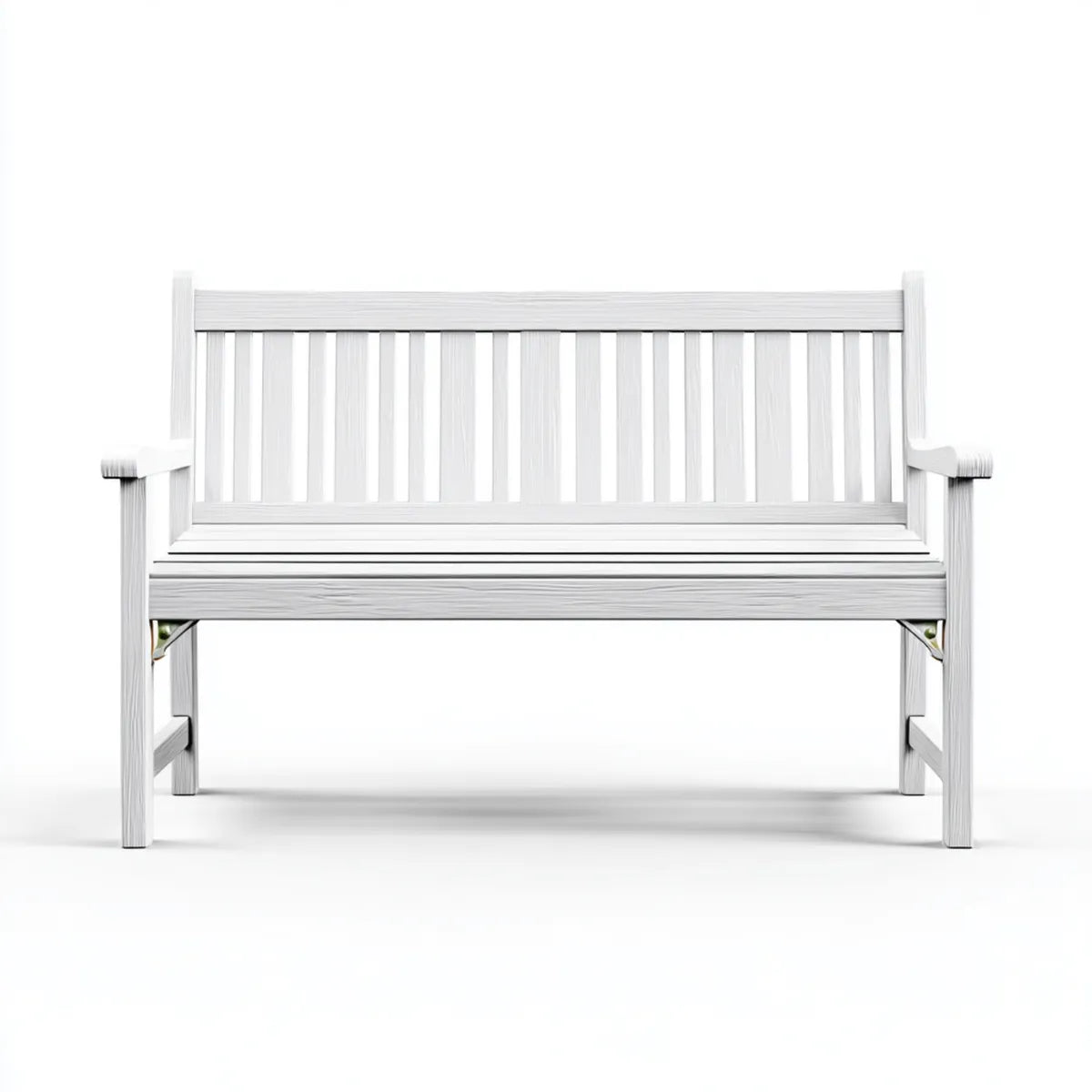 Ławka ogrodowa 2 fotele białe 120 x 63 x 85 cm w litym prostokątnym drewnie