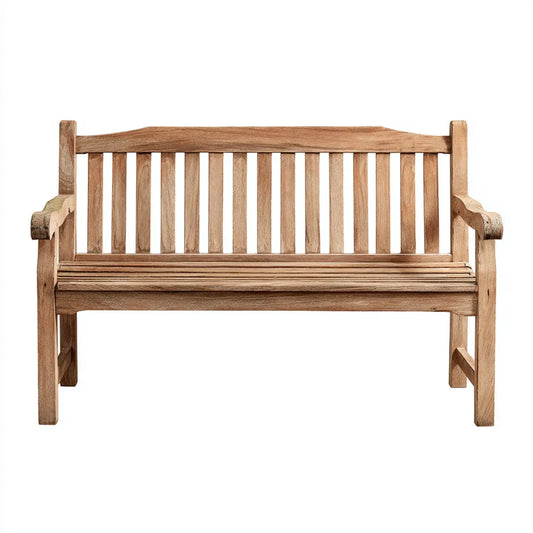 Ławka ogrodowa 2 naturalne brązowe kwadraty w litym drewnie o prostokątnej akacji 120 x 63 x 91 cm