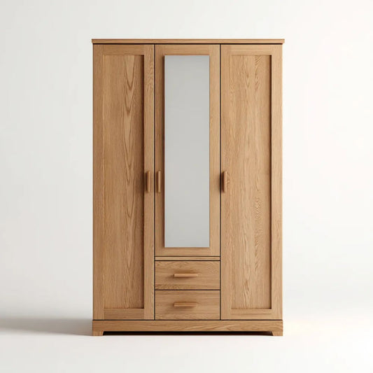 Szafa, Szafka 3 drzwi z centralnym lustrem i 2 szuflady w dekolcie Dumba Decor Support Element Panel, 120 x 55 x 200 cm