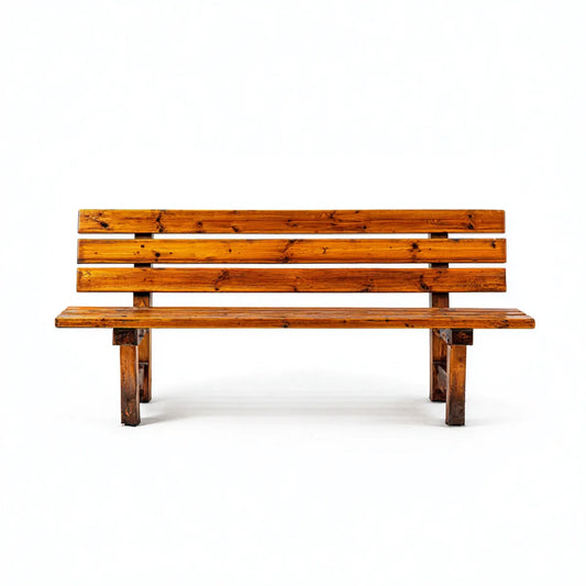 Ławka ogrodowa, 3 fotela ławka ogrodowa brązowa 150 x 60 x 85 cm w litej prostokątnej sosnie