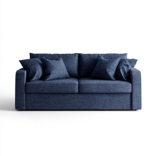 Sofa, 2-osobowa sofa granatowa niebieski w poliestrze 180 x 90 x 85 cm