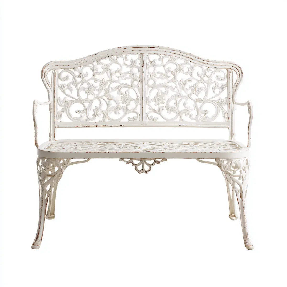 Ławka ogrodowa 2 fotele białe 100 x 54 x 88 cm kształtowane aluminium prostokątna kształt