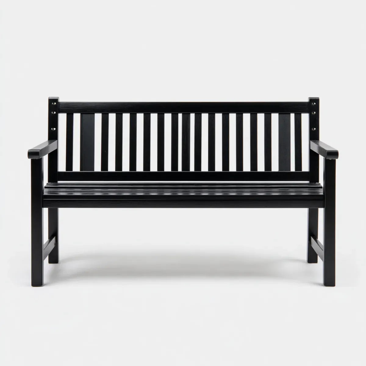 Ławka ogrodowa 2 czarne lite drewno czarne 122 x 61 x 87 cm
